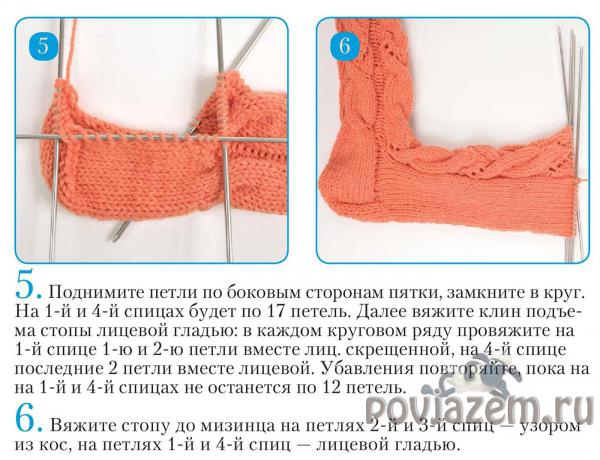 Носочки спицами