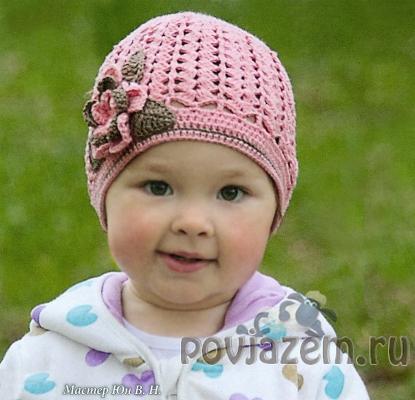 Шапочка крючком для девочки