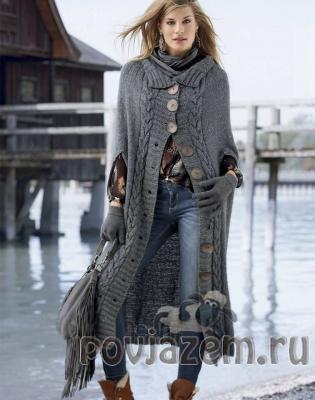 Пальто спицами