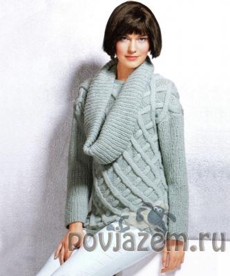 Пуловер спицами