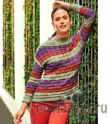 Пуловер спицами