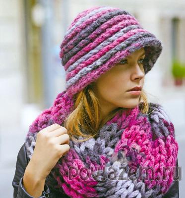 Шляпа крючком, снуд спицами