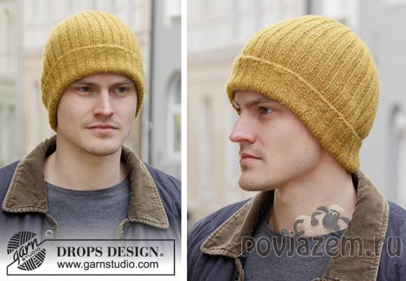 Шапка для мужчин спицами
