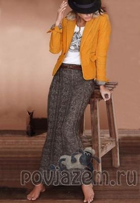 Юбка спицами