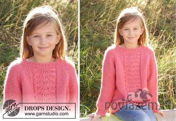 Детский джемпер «Клевер» спицами