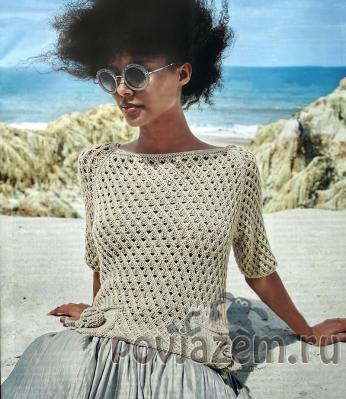 Пуловер спицами