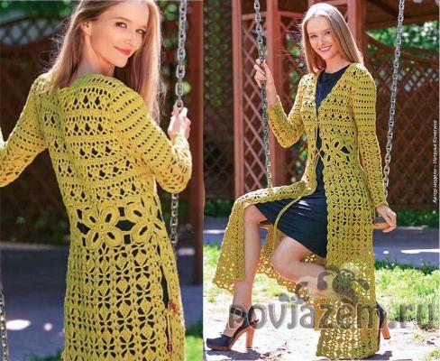 Пальто крючком