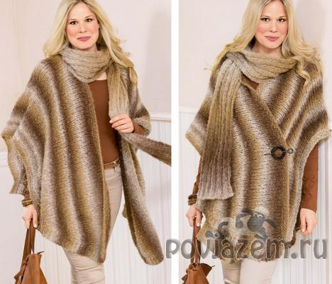 Накидка спицами