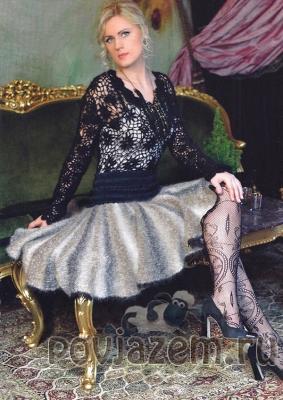 Юбка спицами