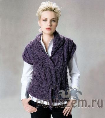 Жилет спицами