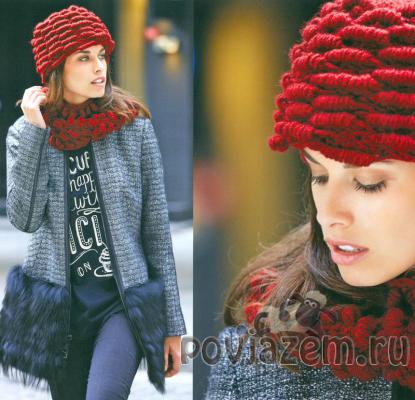 Шапка и шарф спицами