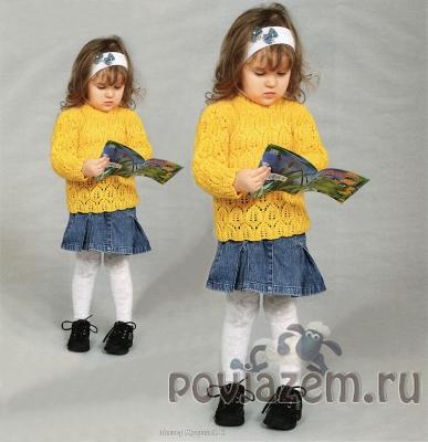 Кофточка для девочки спицами