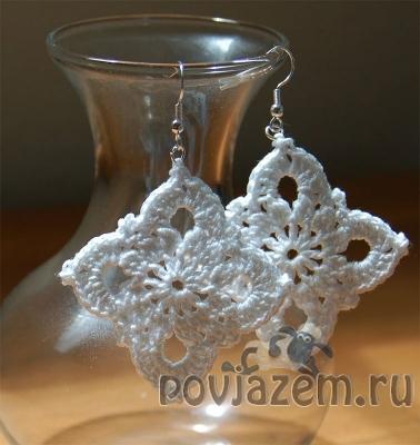 Вяжем серьги крючком «Королевские»