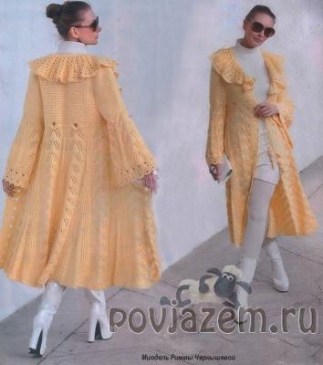 Вязаное пальто