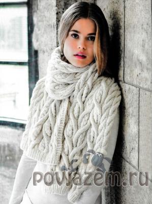 Шарф спицами