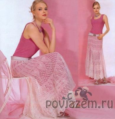 Юбка спицами