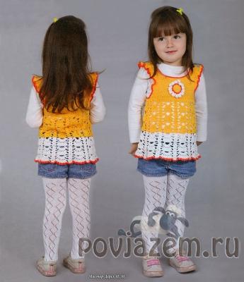 Топ для девочки крючком