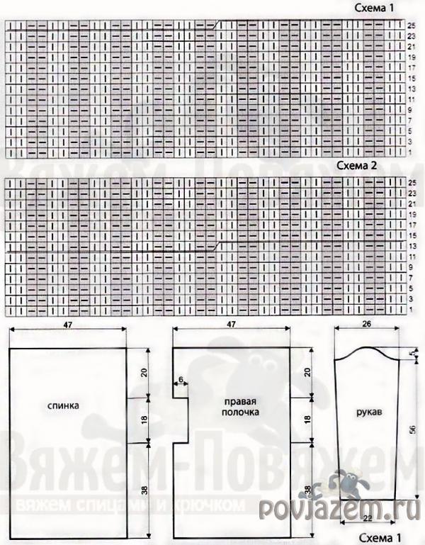 Схема кардигана