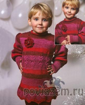 Туника для девочки спицами