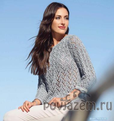 Пуловер спицами