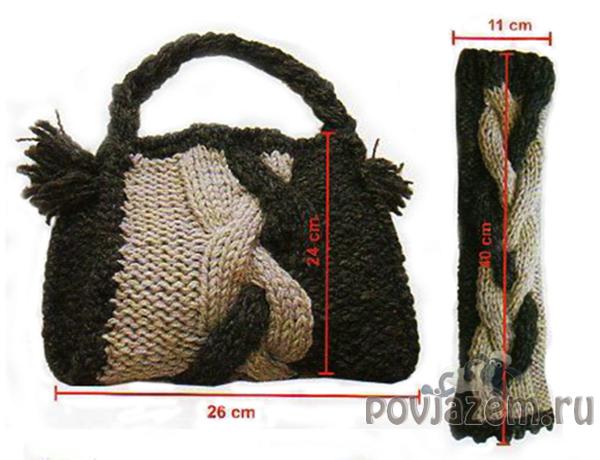 Сумка спицами и нарукавники