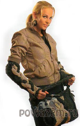 Сумка спицами и нарукавники