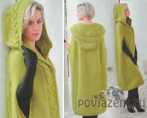 Пальто спицами