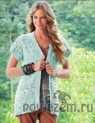 Жилет спицами