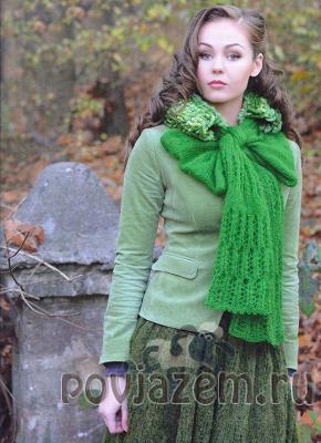 Шарф спицами