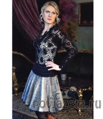 Юбка спицами