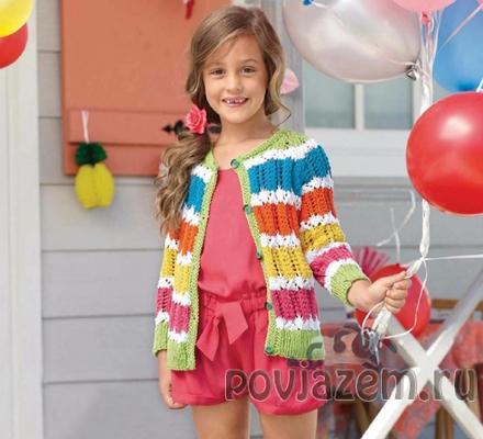 Кофточка для девочки спицами