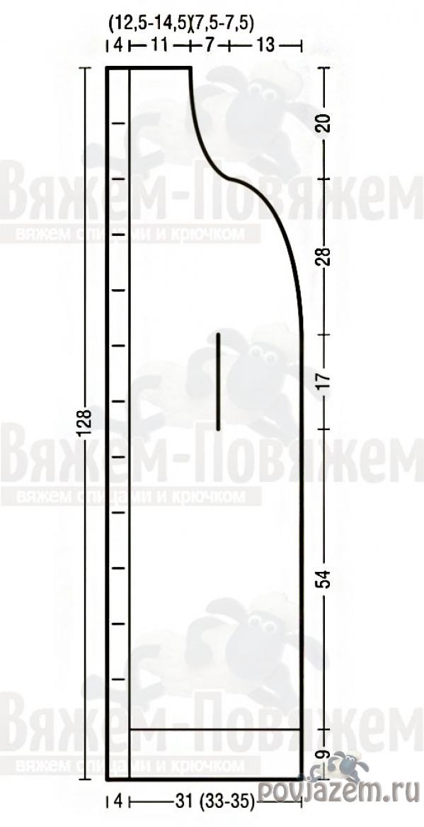 Пальто спицами