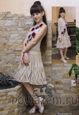  Платье крючком для девочки