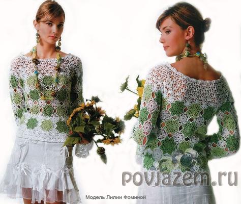 Пуловер крючком