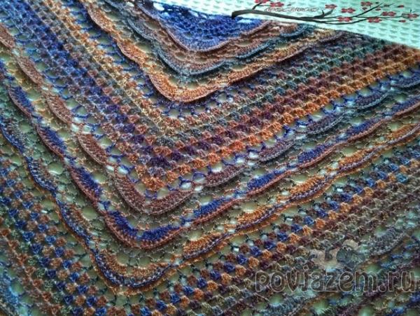 шаль крючком схема