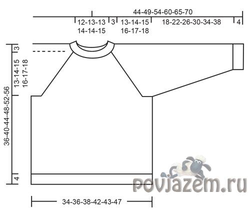 Детский джемпер «Клевер» спицами