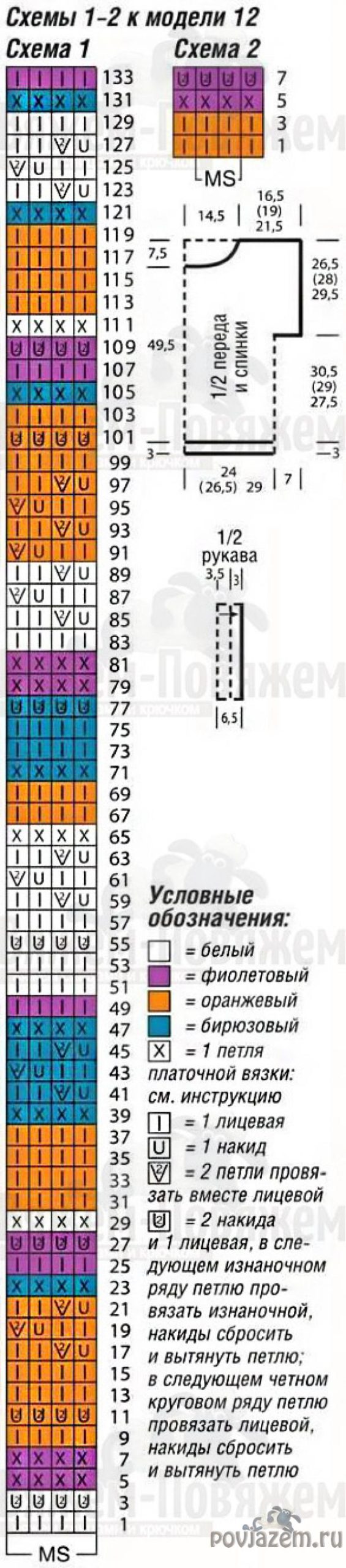 Кофточка схема