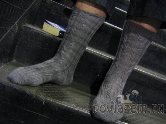 Мужские носки спицами