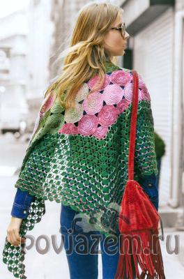Шаль крючком, схема