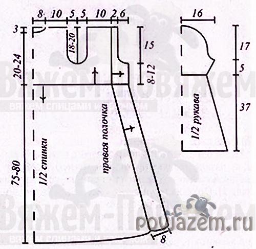 Схема вязания пальто